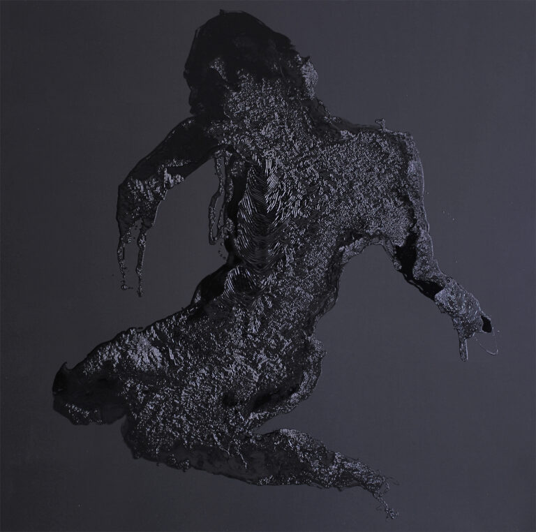 Raul Gabriel ZOO#12 150x150 bitumen and tempera on canvas , Private collection